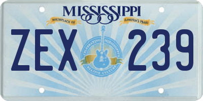 MS license plate ZEX239