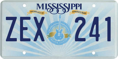 MS license plate ZEX241
