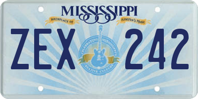 MS license plate ZEX242