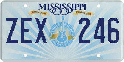 MS license plate ZEX246