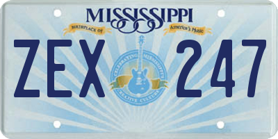 MS license plate ZEX247