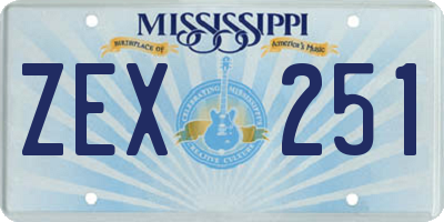 MS license plate ZEX251