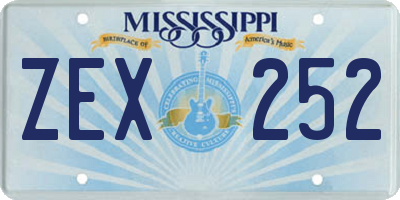 MS license plate ZEX252