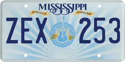 MS license plate ZEX253
