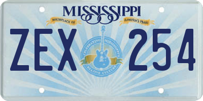 MS license plate ZEX254
