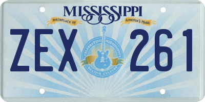 MS license plate ZEX261