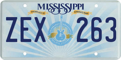 MS license plate ZEX263