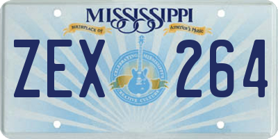 MS license plate ZEX264