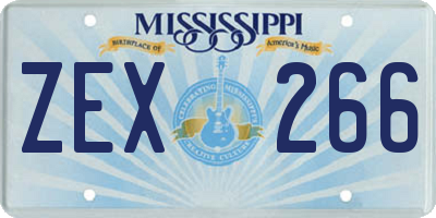 MS license plate ZEX266