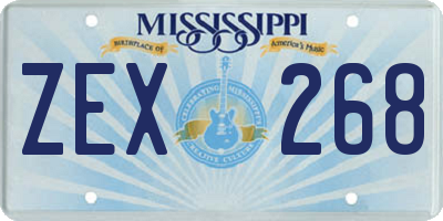 MS license plate ZEX268