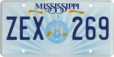 MS license plate ZEX269