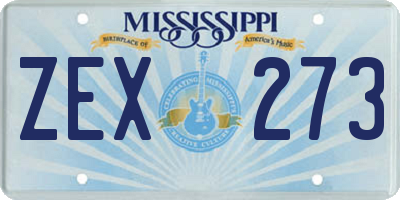 MS license plate ZEX273