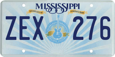 MS license plate ZEX276