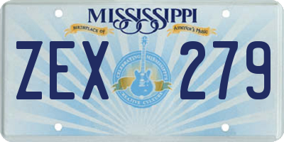 MS license plate ZEX279