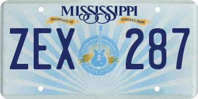 MS license plate ZEX287