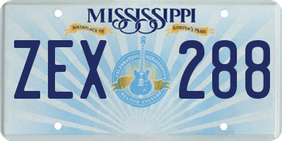 MS license plate ZEX288