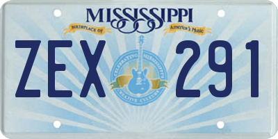 MS license plate ZEX291