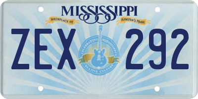 MS license plate ZEX292
