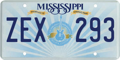MS license plate ZEX293