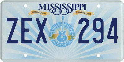 MS license plate ZEX294