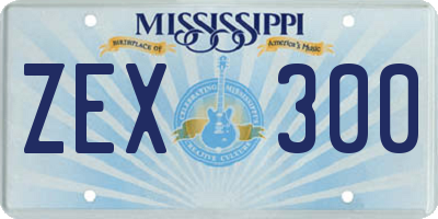 MS license plate ZEX300