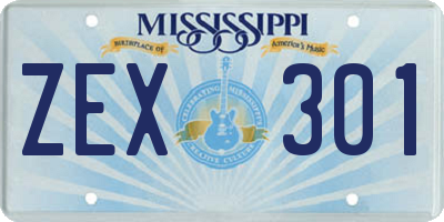 MS license plate ZEX301