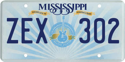 MS license plate ZEX302