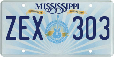 MS license plate ZEX303