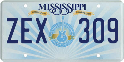 MS license plate ZEX309
