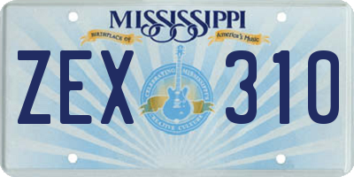 MS license plate ZEX310