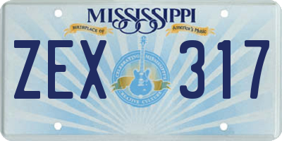 MS license plate ZEX317