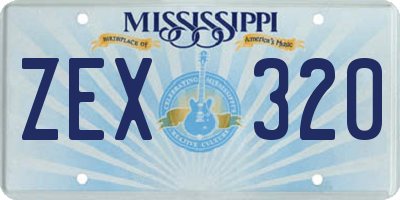 MS license plate ZEX320
