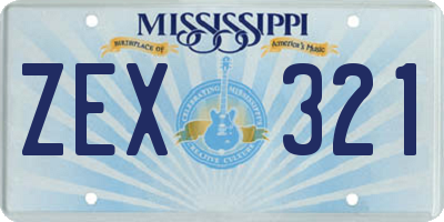 MS license plate ZEX321