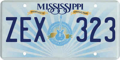 MS license plate ZEX323