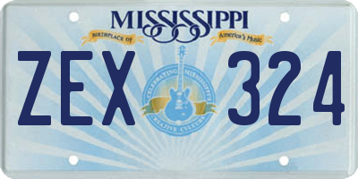 MS license plate ZEX324
