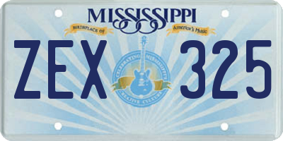 MS license plate ZEX325