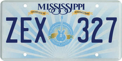 MS license plate ZEX327