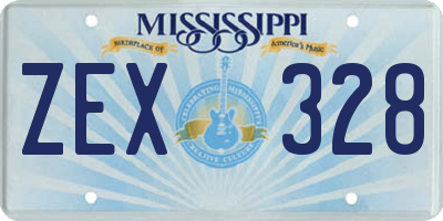 MS license plate ZEX328