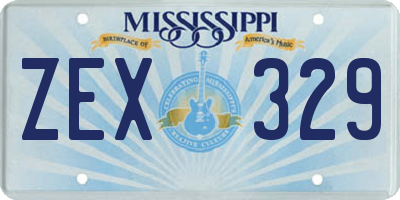 MS license plate ZEX329