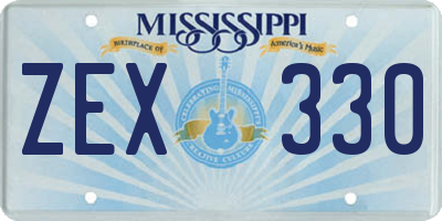 MS license plate ZEX330