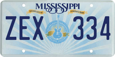 MS license plate ZEX334