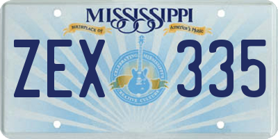 MS license plate ZEX335
