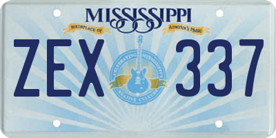 MS license plate ZEX337
