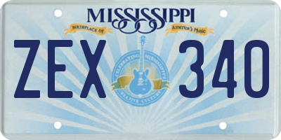 MS license plate ZEX340