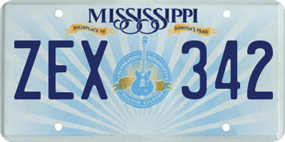 MS license plate ZEX342