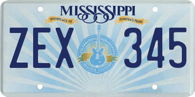 MS license plate ZEX345
