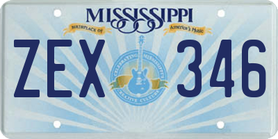 MS license plate ZEX346