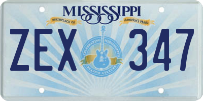 MS license plate ZEX347