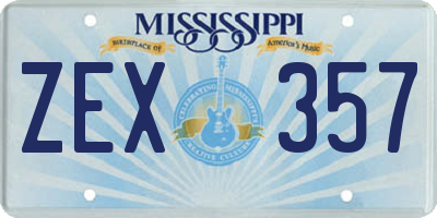 MS license plate ZEX357