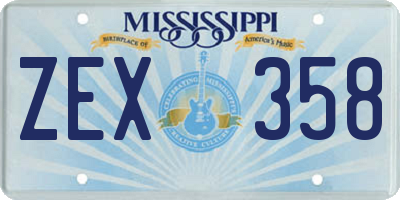 MS license plate ZEX358